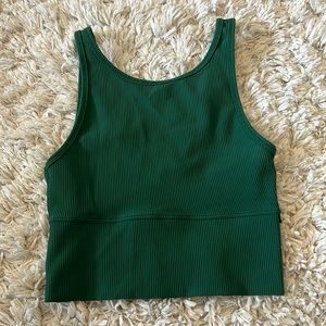 Lululemon Power Pivot Ribbed Tank Top Everglade Green Size 4